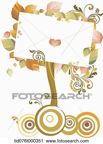 Stock Image - illustration of autumn memo template in concept of memo on tree. Fotosearch