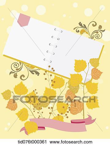 illustration of autumn memo template in concept of notebook View Large Photo Image Stock Image - illustration of autumn memo template in concept of notebook. Fotosearch