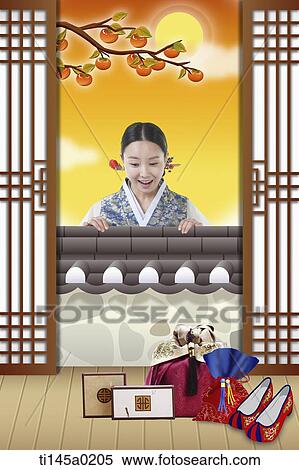 Stock Photography - illustration of card design in concept of Chuseok. Fotosearch