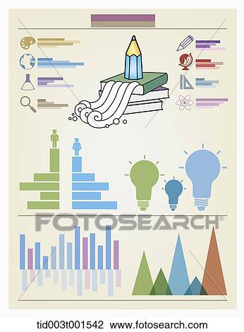 Stock Image - illustration of colorful info graphics. Fotosearch
