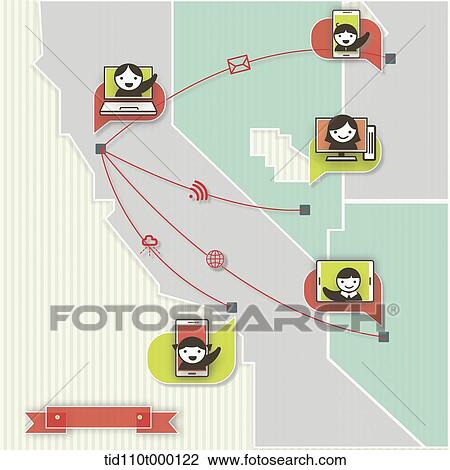 illustration of devices communicating with each other View Large Photo Image Stock Image - illustration of devices communicating with each other . Fotosearch