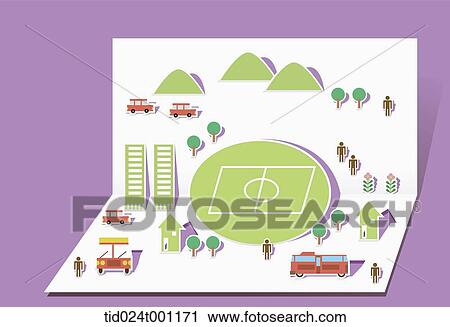 illustration of folded paper with pop up design of a city View Large Photo Image Stock Image - illustration of folded paper with pop up design of a city. Fotosearch