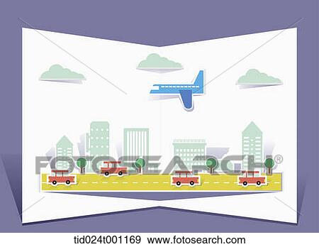 illustration of folded paper with pop up design of a city View Large Photo Image Stock Photo - illustration of folded paper with pop up design of a city. Fotosearch