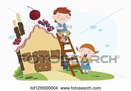 illustration of Hansel and Gretel View Large Photo Image Picture - illustration of Hansel and Gretel. Fotosearch