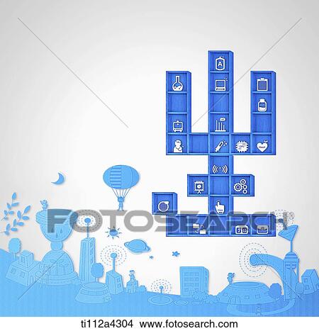 illustration of icons in cubes View Large Photo Image Picture - illustration of icons in cubes . Fotosearch