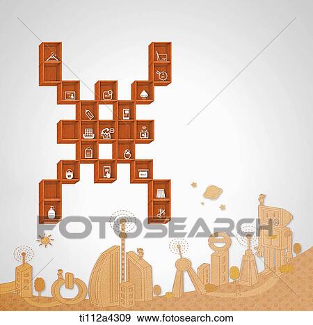 illustration of icons in cubes View Large Photo Image Stock Photo - illustration of icons in cubes. Fotosearch