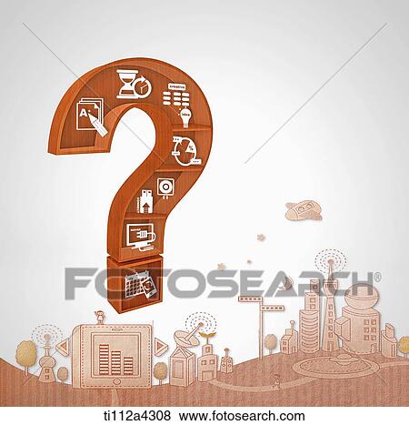 illustration of icons in question mark View Large Photo Image Stock Photo - illustration of icons in question mark. Fotosearch