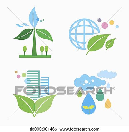Stock Photography - illustration of icons representing green energy. Fotosearch