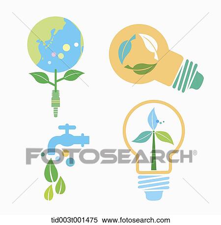 illustration of icons representing green energy View Large Photo Image Stock Photography - illustration of icons representing green energy. Fotosearch