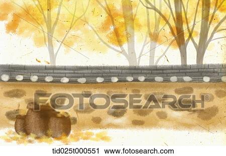 illustration of Korean traditional house fences View Large Photo Image Stock Image - illustration of Korean traditional house fences . Fotosearch