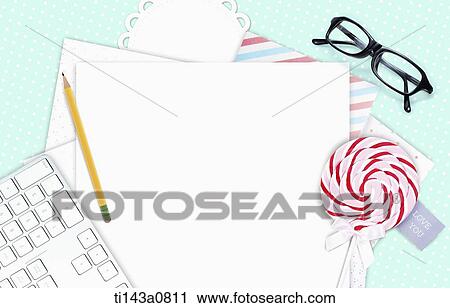 Stock Image - illustration of memo template featuring letter. Fotosearch