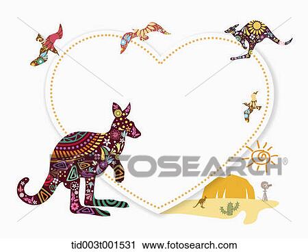 Stock Image - illustration of memo template featuring kangaroos. Fotosearch