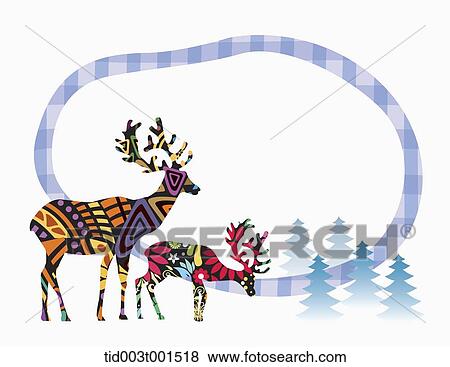 illustration of memo template featuring reindeers View Large Photo Image Stock Photo - illustration of memo template featuring reindeers. Fotosearch