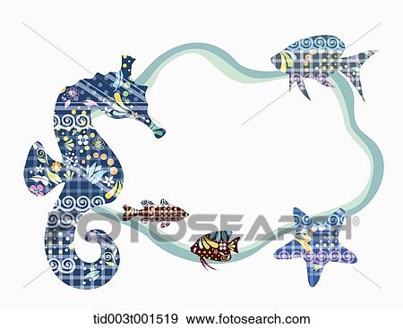 illustration of memo template featuring seahorses View Large Photo Image Stock Photo - illustration of memo template featuring seahorses. Fotosearch