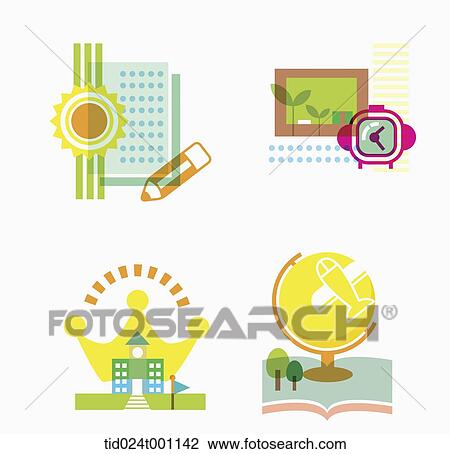 illustration of pictures related to school View Large Photo Image Stock Image - illustration of pictures related to school . Fotosearch