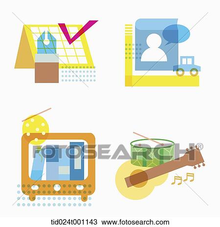 Stock Image - illustration of pictures related to school . Fotosearch
