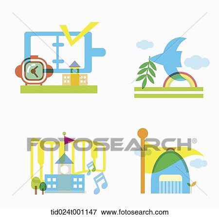 illustration of pictures related to school View Large Photo Image Stock Photo - illustration of pictures related to school . Fotosearch