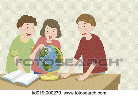 illustration of students studying View Large Photo Image Stock Photo - illustration of students studying. Fotosearch