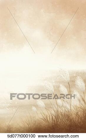 illustration scenery of autumn field View Large Photo Image Stock Image - illustration scenery of autumn field. Fotosearch
