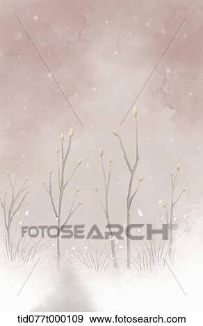 illustration scenery of winter trees View Large Photo Image Stock Photo - illustration scenery of winter trees. Fotosearch