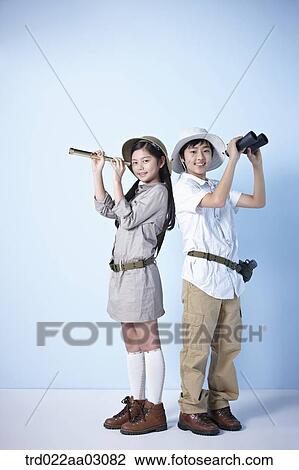 kids dressed as explorers View Large Photo Image Stock Image - kids dressed as explorers. Fotosearch