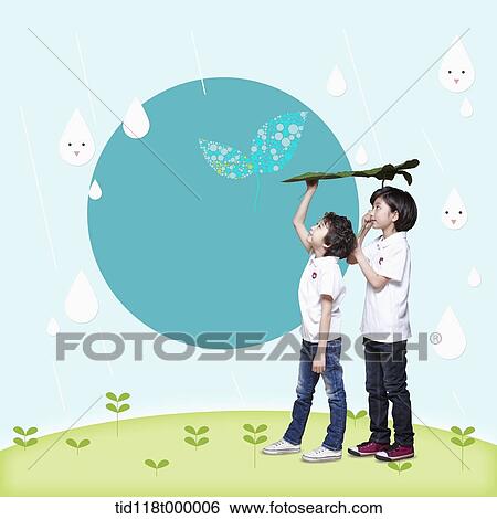 kids in the rain View Large Photo Image Stock Photograph - kids in the rain. Fotosearch