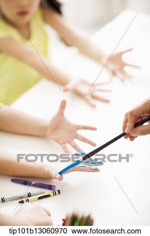 kids playing with finger colors View Large Photo Image Stock Image - kids playing with finger colors. Fotosearch