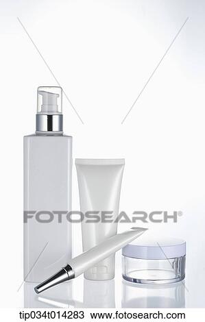 Stock Image - make up set in white background. Fotosearch