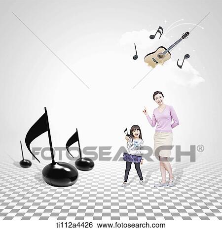 mother and daughter enjoying music View Large Photo Image Stock Photograph - mother and daughter enjoying music. Fotosearch