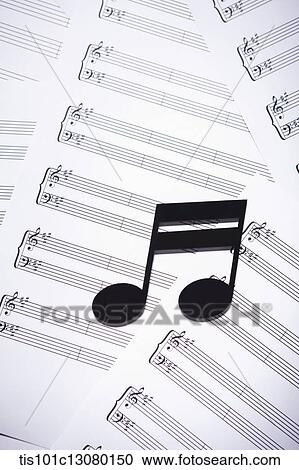 musical note on musical papers View Large Photo Image Stock Image - musical note on musical papers . Fotosearch