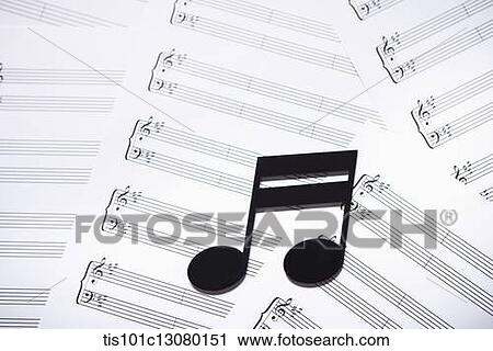 musical note on musical papers View Large Photo Image Stock Image - musical note on musical papers . Fotosearch