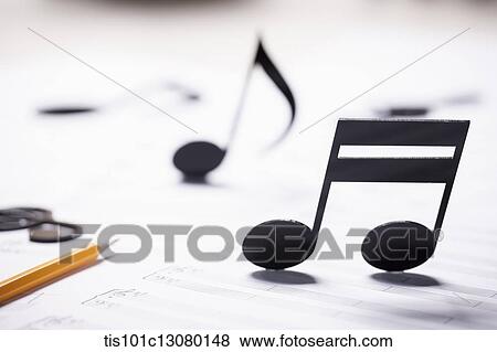 musical notes on musical papers View Large Photo Image Stock Photo - musical notes on musical papers . Fotosearch