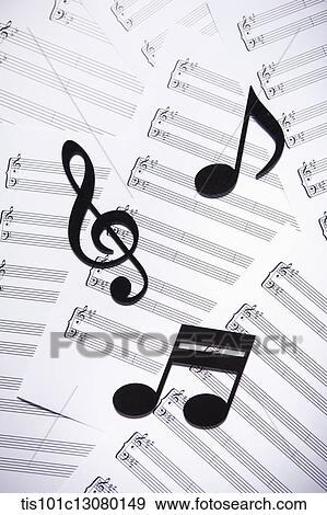 musical notes on musical papers View Large Photo Image Stock Photo - musical notes on musical papers . Fotosearch