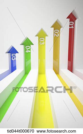 numbers on gradual arrows with different colors View Large Photo Image Stock Image - numbers on gradual arrows with different colors. Fotosearch