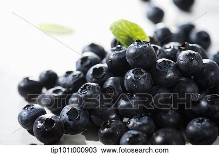 Stock Image - pile of blue berries. Fotosearch