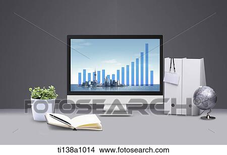 ppt template featuring computer on a desk View Large Photo Image Picture - ppt template featuring computer on a desk. Fotosearch