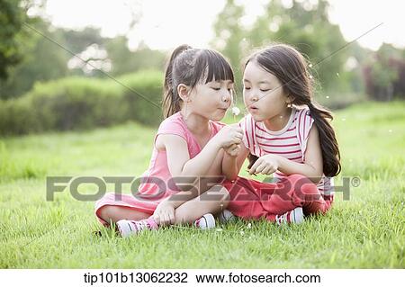 two girl sitting on the grass View Large Photo Image Stock Image - two girl sitting on the grass. Fotosearch