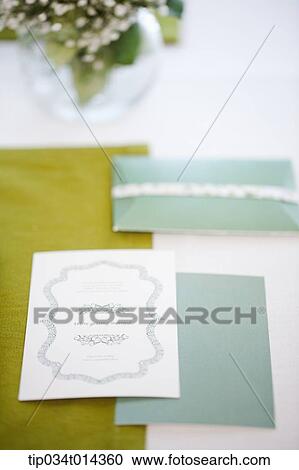 wedding invitation on table View Large Photo Image Stock Image - wedding invitation on table . Fotosearch