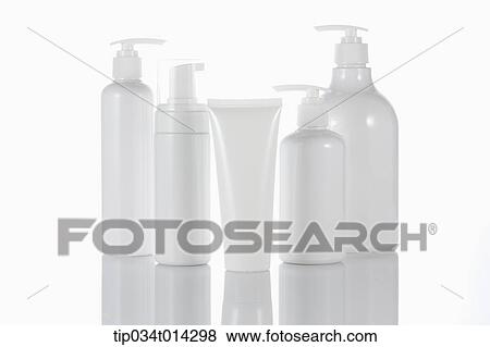 Stock Photo - white make up set in white background. Fotosearch
