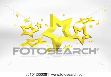 yellow stars in 3D angles in white background View Large Photo Image Stock Image - yellow stars in 3D angles in white background . Fotosearch