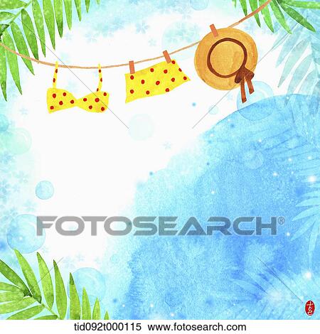 イラスト メモ テンプレート の 夏 主題 イラスト Tid092t Fotosearch