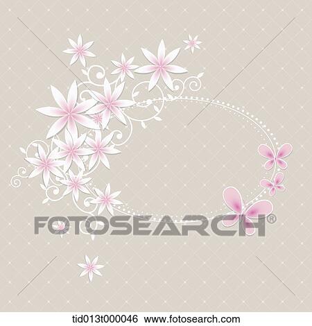a circle frame decorated in flowers View Large Illustration Stock Illustration - a circle frame decorated in flowers. Fotosearch