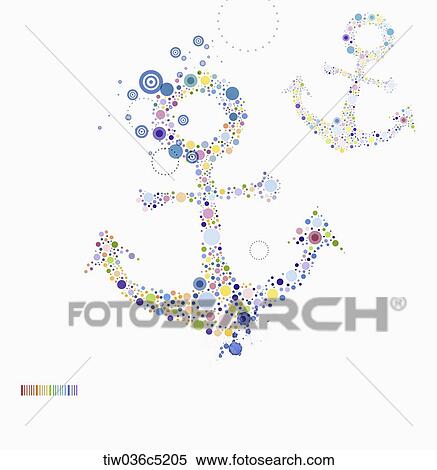Stock Illustration - a colorful illustration of two anchors. Fotosearch
