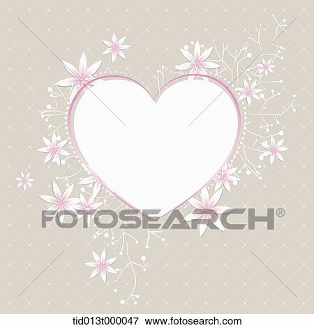 a heart shape frame decorated in flowers View Large Illustration Stock Illustration - a heart shape frame decorated in flowers. Fotosearch