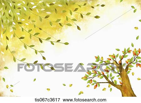 an illustration of an autumn scene View Large Illustration Stock Illustration - an illustration of an autumn scene. Fotosearch