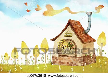 Stock Illustration - an illustration of an autumn scene. Fotosearch