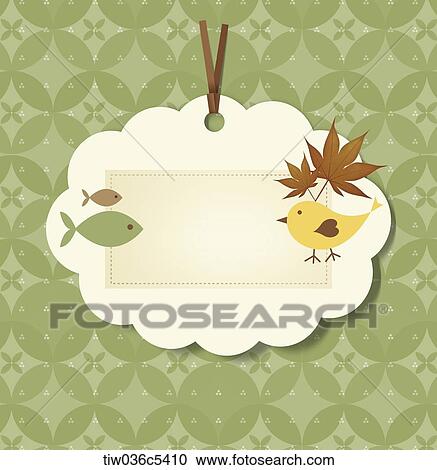 an illustration of fish and bird related note paper View Large Illustration Clipart - an illustration of fish and bird related note paper. Fotosearch