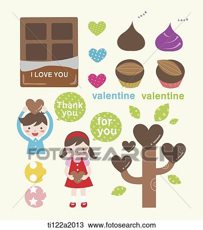 an illustration of images related to sweets View Large Illustration Drawing - an illustration of images related to sweets. Fotosearch