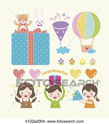 Stock Illustration - an illustration of images related to birth days. Fotosearch