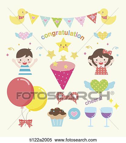 Stock Illustration - an illustration of images related to birth days. Fotosearch